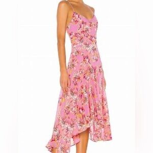 Astr Pink Floral High Low Dress
